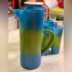 Blue and Green Gradient Pitcher Set